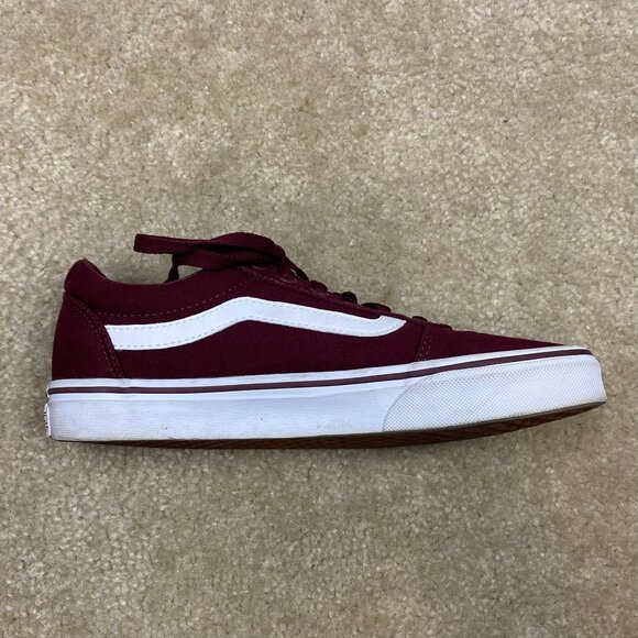 Vans Old Skool Skate Sneakers, Maroon and White  - Size 8 US Women - Picture 6 of 11